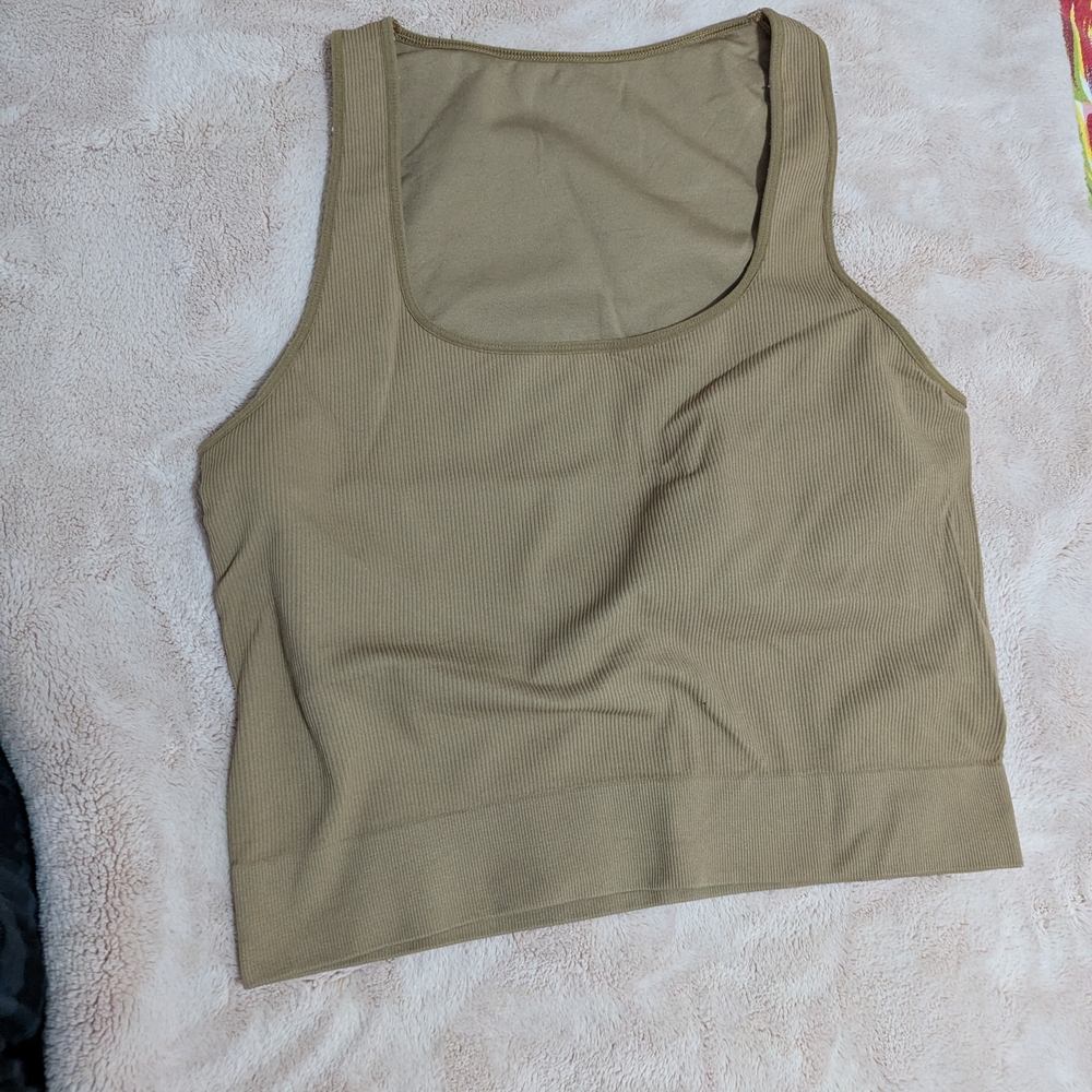 Women's Tan Ribbed Tank Top